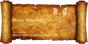 Main Gusztáv névjegykártya